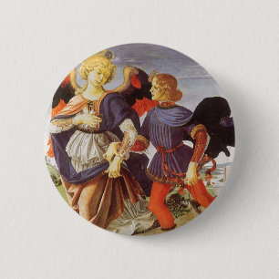 Tobias en de Engel van Andrea del Verrocchio Ronde Button 5,7 Cm