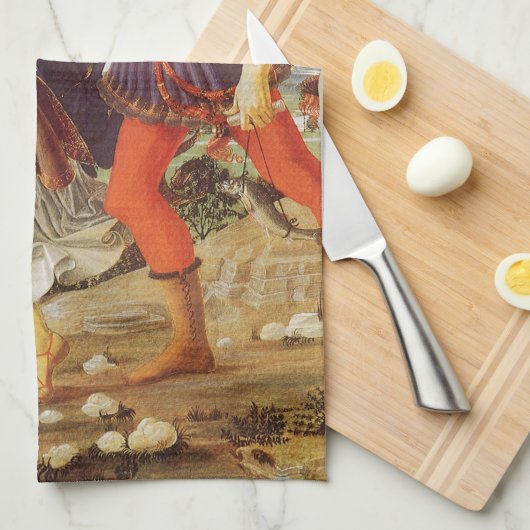 Tobias en de Engel van Andrea del Verrocchio Theedoek (Quarter Fold)