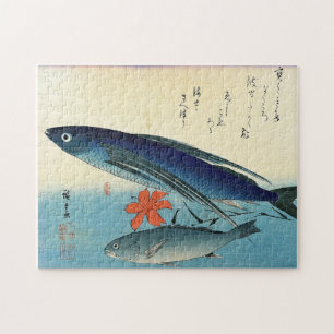 Tobiuo & Ishimochi - Kleurrijke Japanse visafdrukk Legpuzzel
