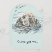 toboggan, parc aquatique Invitation de fête d'anni (Devant / Derrière)