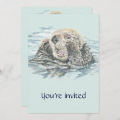 toboggan, parc aquatique Invitation de fête d'anni (Devant / Derrière)