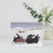 Tobogganing 2 briefkaart (Staand voorkant)