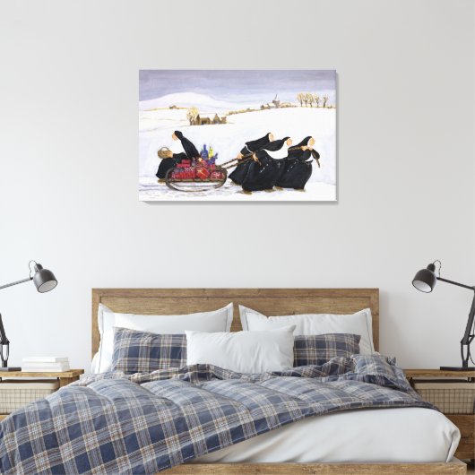 Tobogganing 2 canvas afdruk (Insitu (Slaapkamer))