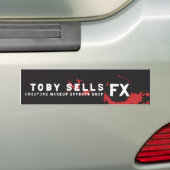 Toby verkoopt creatieve machine FX Winkelen Bumper Bumpersticker (Op auto)