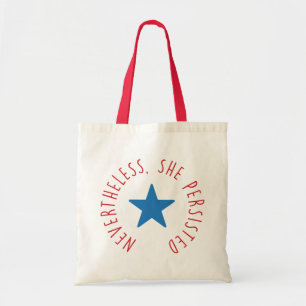 Toch bleef ze. Blauwe ster Tote Bag