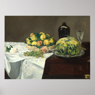 Toch leven, Melon Peaches - Edouard Manet Fine Art Poster