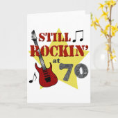 Toch nog rockend op mijn 70ste kaart (Gele Bloem)