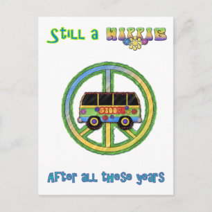 Toch nog steeds een hippie na al die jaren briefkaart