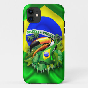 Toco Toucan avec Brésil Drapeau iPhone 5/5S Coques