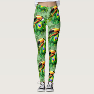 Toco Toucan met Brazilië Vlag Leggings