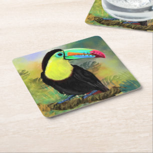 Toco Toucan Paper-Onderzetter Vierkante Kartonnen Onderzetter