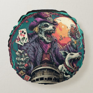 TOCOCLAWS #10 Dual-Head Zombie Koffiemok Neon Rond Kussen