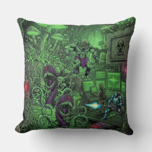 TOCOCLAWS Giftige Grotlab - Biohazard Monster Vlee Kussen