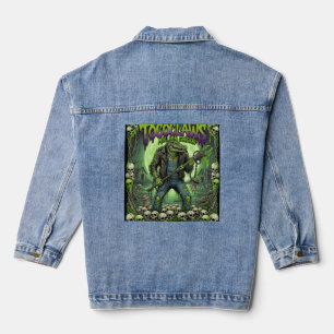 TOCOCLAWS Miljoen Groene Alligator Grafisch Denim Jacket
