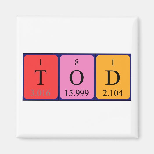 Tod periodiek table name magnet magneet (Voorkant)