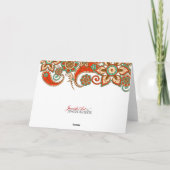 Todah Rabah Hebrew Red Paisley Hartelijk dank Kaart (Achterkant)