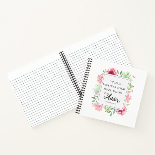 Todas vuestras cosas sean hechas con amor notitieboek (Binnen)