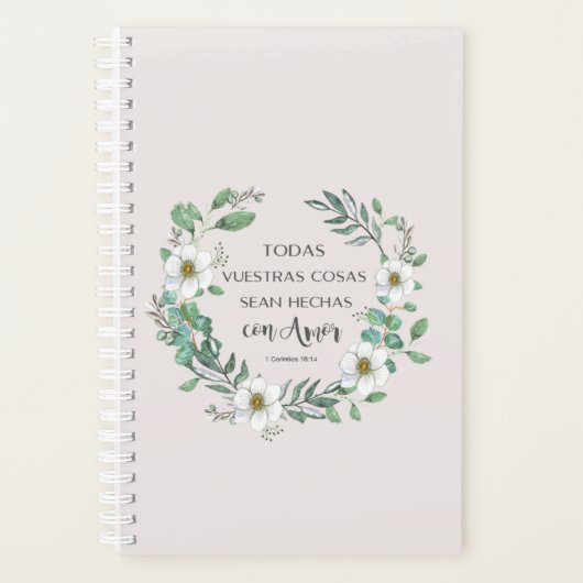 Todas vuestras cosas verset de la Bible espagnole (Devant)