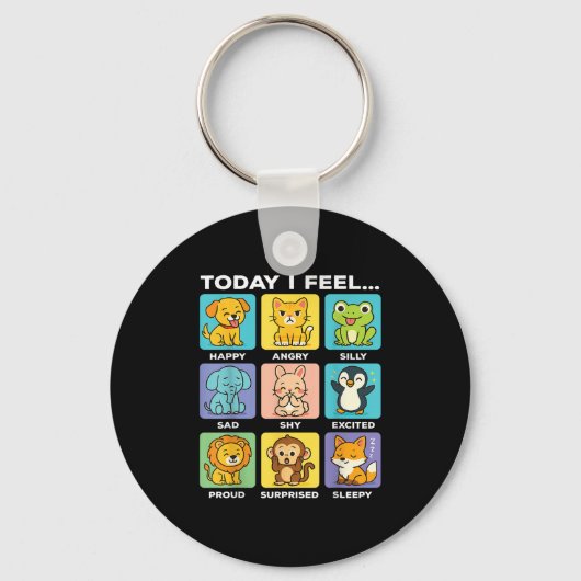Today I Feel... Funny Animals Emotional Boxes Emot Sleutelhanger (Voorkant)