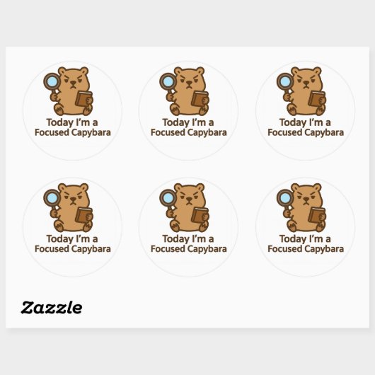 Today I’m a Focused Capybara – Kawaii Sticker (Feuille)