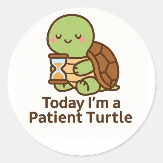 Today I’m a Patient Turtle – Kawaii Sticker (Devant)