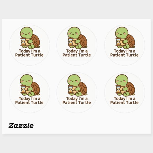 Today I’m a Patient Turtle – Kawaii Sticker (Feuille)