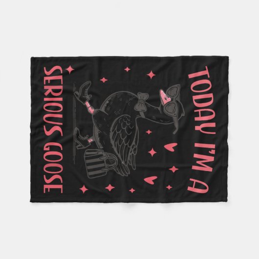 Today I'm A Serious Goose Funny Cowboy Goose Fleece Deken (Voorkant (Horizontaal))