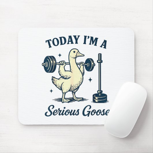 Today I'm A Serious Goose Funny Lifting Weights Gy Muismat (Met muis)