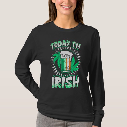 Today Im Irish Shamrock Flag St Patricks Day T-shirt (Voorkant)