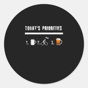 Todays - prioriteiten Funny Mountain Bike Ronde Sticker