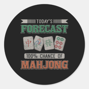 Todays Verwachting 100 Kans van Mahjong Party Mahj Ronde Sticker