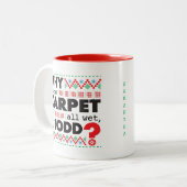 Todd Margo Carpet Funny Red Ugly Kerstmis Mok (Voorkant links)