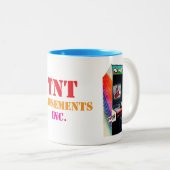ToddBoy TNT Amusements Inc Tweekleurige Koffiemok (Voorkant rechts)
