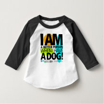 Toddler als ik een hond B&W-3/4 T-shirt heb