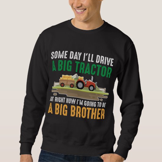 Toddler Big Brother Graphics Tractor Sibling Son Trui (Voorkant)