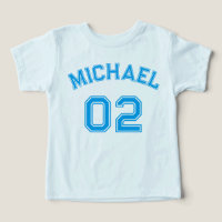 Toddler Boy Blue Nom Jersey Numéro Sport Coton
