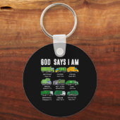 Toddler Boy God Says I Am Garbage Truck Jesus Brot Sleutelhanger (Voorkant)