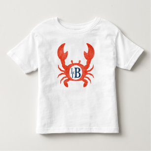 Toddler Boys Waterverf Krab Monogram Cirkel Kinder Shirts