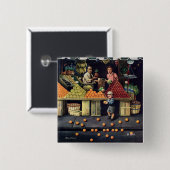 Toddler en Sinaasappels Vierkante Button 5,1 Cm (Voorkant /achterkant)