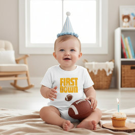 Toddler Football First Birthday 'First Down' Tee