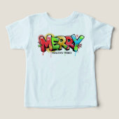 Toddler Graffiti Merry Holiday Vibes Apparel (Design voorkant)