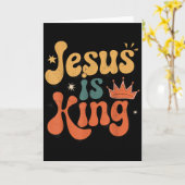 Toddler Jesus Is King Christian Kid Boy Good God S Kaart (Gele Bloem)