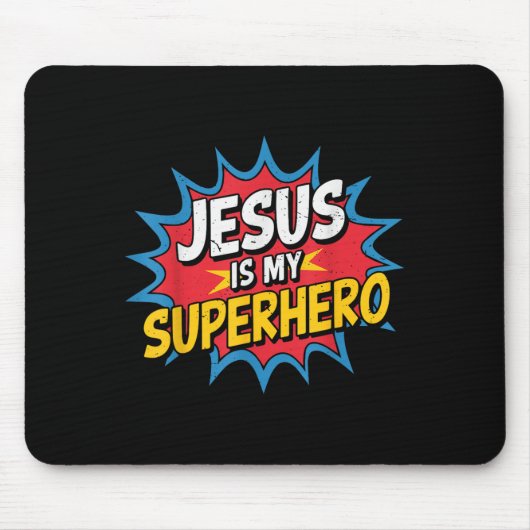 Toddler Jesus Is My Superhero Christian God Son Br Muismat (Voorkant)