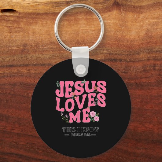 Toddler Jesus Loves You I Nk Christian God Sister Sleutelhanger (Voorkant)