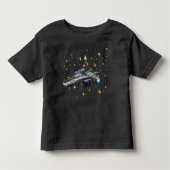 Toddler Spacecraft i3 atlas Gold Stars Black Kinder Shirts (Voorkant)