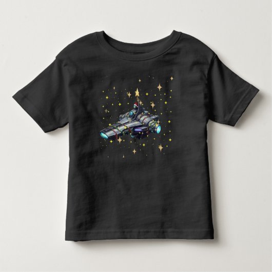 Toddler Spacecraft i3 atlas Gold Stars Black Kinder Shirts (Voorkant)