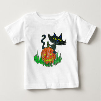 Toddler Tee Shirt - Halloween Kat & Pumpkin