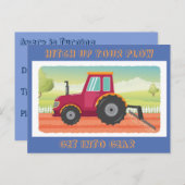 Toddler Tractor Anniversaire Invitation (Devant / Derrière)