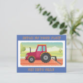 Toddler Tractor Anniversaire Invitation (Debout devant)