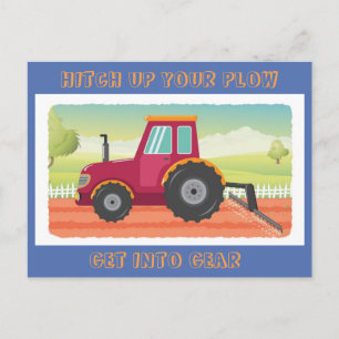 Toddler Tractor Birthday Invititation Uitnodiging Briefkaart